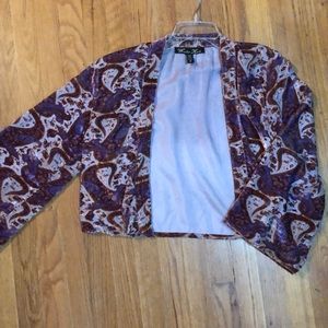 Winter Kate silk velvet cropped kimono jacket